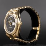 Rolex Day-Date 218238 Concentric Circle Black Dial Yellow Gold 41MM Mens Replica Watch - Image 4