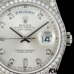 Rolex Day-Date 118389 Silver Diamond dial 36MM Unisex Replica Watch - Image 2
