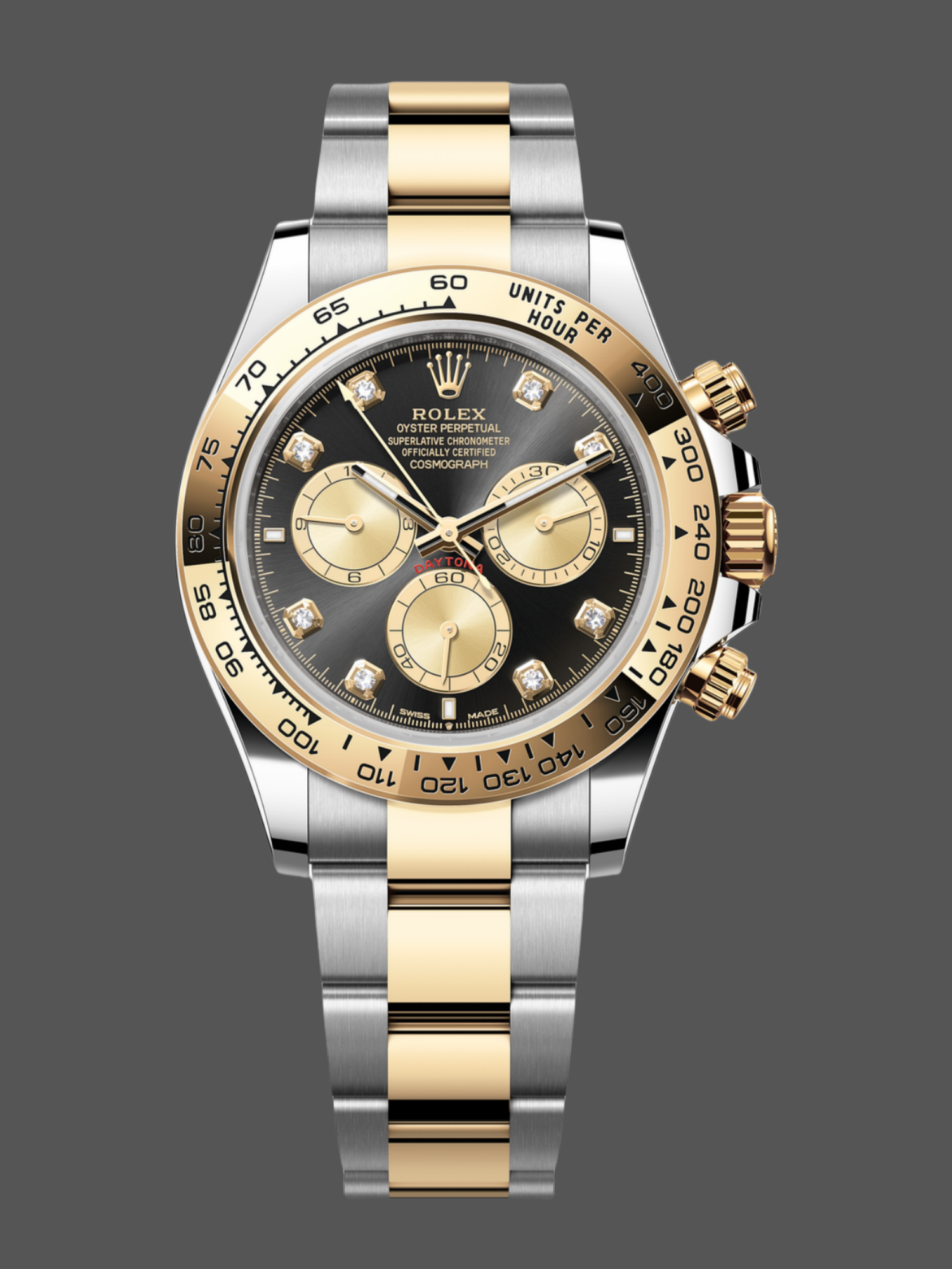 B6888641-3ECB-63D7-975C-DB2FF95EC5ED Rolex Two Tone Daytona 126503 0002 Black Diamond Replica Watch - Image 1