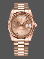 Rolex Day-Date 218235 Champagne Diamonds Dial Rose Gold 41MM Mens Replica Watch