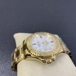 Rolex Yacht Master 168628 White Mother of Pearl Diamond Dial Yellow Gold Case 35mm Women's Watch - Image 7