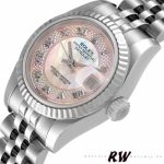 Rolex Datejust 179174 Decorated Mother Of Pearl Dial Fluted Bezel 26MM Lady Replica Watch - Image 4