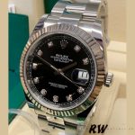 Rolex Datejust 41 Fluted Bezel Black Diamond Dial m126334 0011 Mens Replica Watch - Image 12