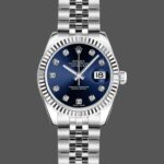 Rolex Datejust 179174 Blue Diamond Dial Fluted Bezel 26MM Lady Replica Watch