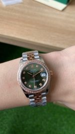 Rolex Datejust Olive Green Diamond Steel & Rose Gold 279381RBR 0007 Lady Watch - Image 6