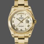 Rolex Day-Date 118208 Roman Numeral Pyramid Ivory Dial 36mm Unisex Replica Watch