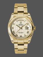 Rolex Day-Date 118208 Roman Numeral Pyramid Ivory Dial 36mm Unisex Replica Watch