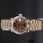 Rolex Datejust 279175 Chocolate Diamond Mark Fluted Bezel 28mm Lady Replica Watch - Image 4