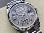 Rolex Day Date 36mm White Gold 128239 0016 Pave Rainbow Diamond Dial - Image 5