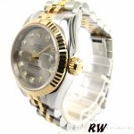 Rolex Datejust 179173 Gray Diamond Dial Fluted Bezel 26MM Lady Replica Watch - Image 3
