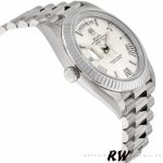 Rolex Day-Date 228239 Silver Quadrant Motif Roman Dial Fluted Bezel 40mm Mens Replica Watch - Image 2