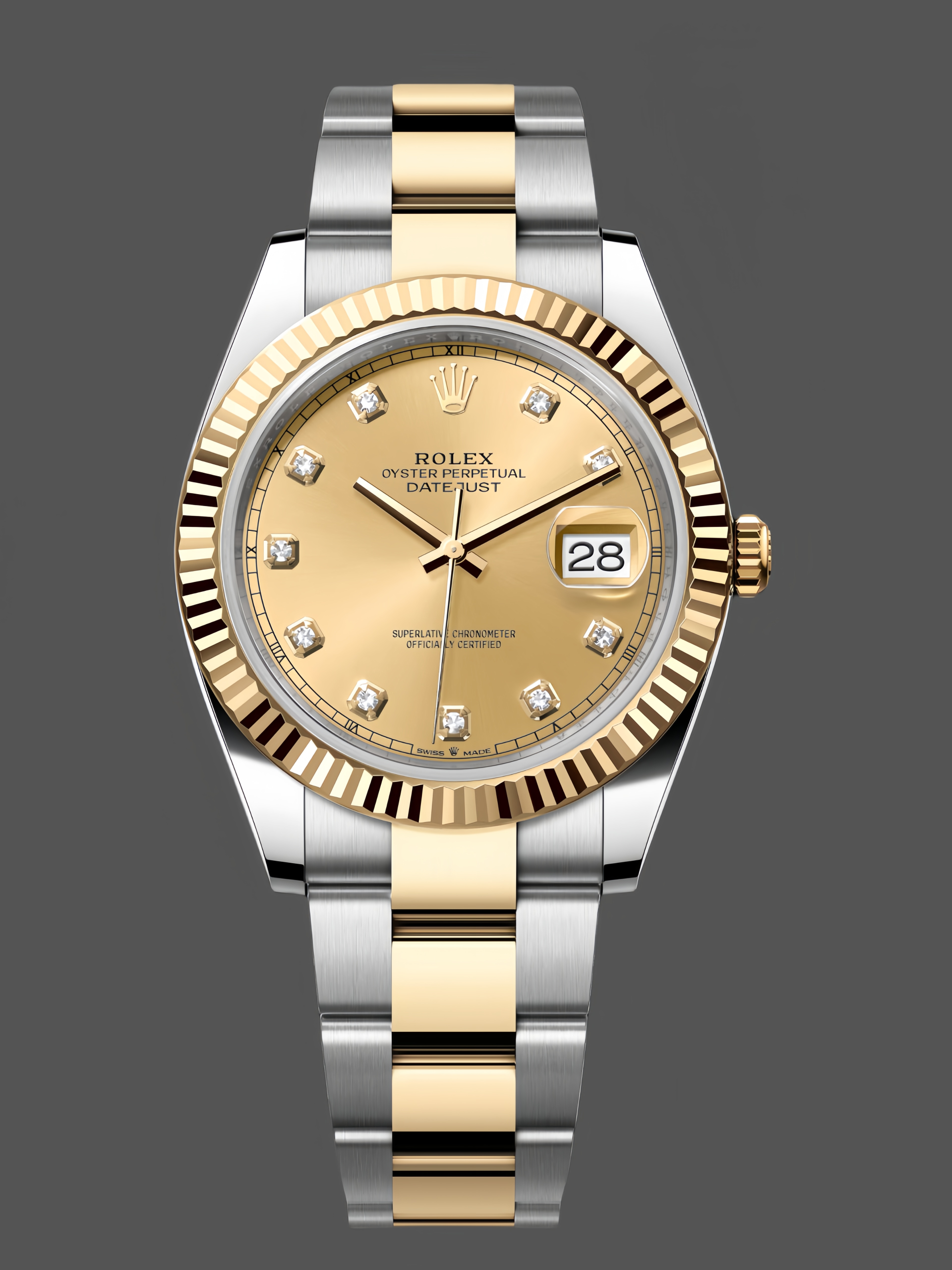 BC54C88D-D5A6-BA81-8E86-09D60DDCE083 Rolex Datejust 126333 0011 Champagne Diamond Oyster 41mm Two Tone Steel - Image 1