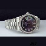 Rolex Day Date 118346 Black MOP Dial Platinum 36mm Unisex Replica Watch - Image 4