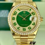 Rolex Day Date 118348 Green Diamond Dial Yellow Gold 36mm Unisex Replica Watch - Image 2