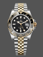 Rolex GMT Master II Black Dial Steel 18kt Yellow Gold 126713GRNR 0001 Men's Watch