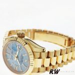 Rolex Datejust 279178 Cornflower Blue Dial Fluted Bezel 28mm Lady Replica Watch - Image 4