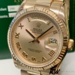 Rolex Day-Date 118235 Rose Champagne Roman Dial 36mm Unisex Replica Watch - Image 2