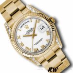 Rolex Day-Date 118338 White Roman Dial 36mm Unisex Replica Watch - Image 3