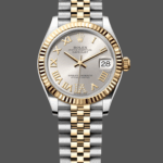 Rolex Datejust 31 Stainless Steel and Yellow Gold Silver Pave Roman Dial m278273 0004 Women's Watch