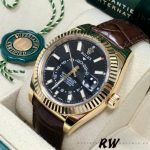 Rolex Sky-Dweller 326138 Black Dial Yellow Gold 42MM Mens Replica Watch - Image 6