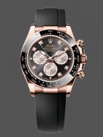 Rolex Daytona Everose Rubber 126515LN 0004 Black Dial Diamond Watch
