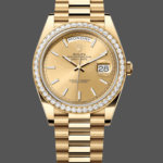 Rolex Day-Date 228348RBR Champagne Index Dial Diamond Bezel 40mm Mens Replica Watch