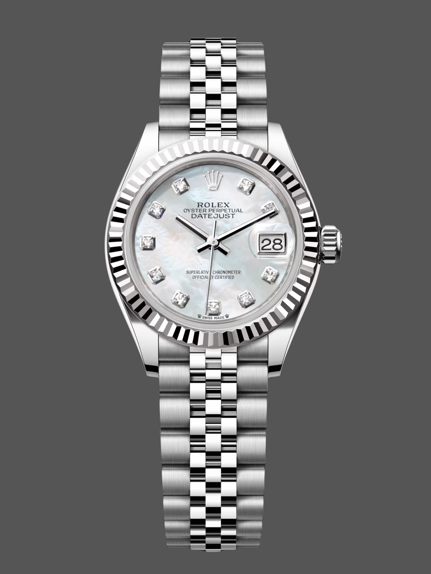 C090B433-9D39-D6EB-F975-5990A7CD1D51 Rolex Datejust 279174 Stainless Steel Mother Of Pearl Diamond Dial 28mm Lady Replica Watch - Image 1