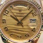 Rolex Day-Date 118238 Arabic Numeral Wave Champagne Dial 36mm Unisex Replica Watch - Image 2