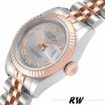 Rolex Datejust 179171 Grey Roman Numeral Dial Fluted Bezel 26MM Lady Replica Watch - Image 4