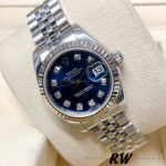 Rolex Datejust 179174 Blue Diamond Dial Fluted Bezel 26MM Lady Replica Watch - Image 3