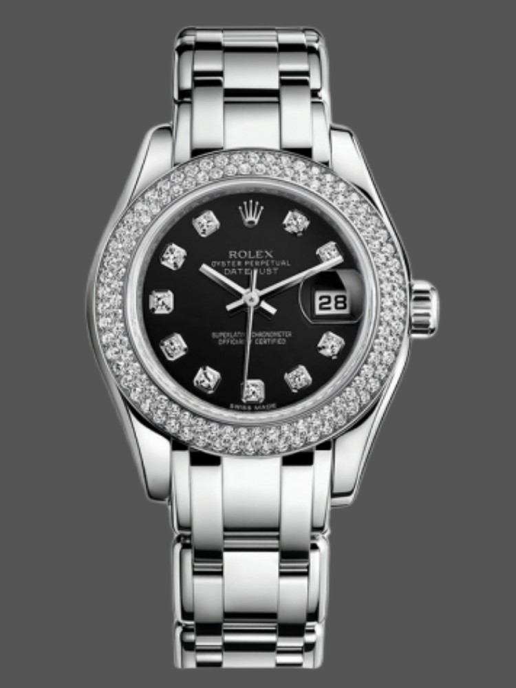 C3A1ED4D-F464-DD3B-A8DB-0CBD22C13922 Rolex Masterpiece Pearlmaster 80339 Diamant Bezel 29MM Lady Replica Watch - Image 1