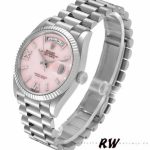 Rolex Day-Date 128239 White Gold Pink Opal Dial 36MM Unisex Replica Watch - Image 12