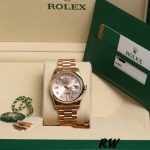 Rolex Day-Date 118205 Rose Gold Jubilee Pink Dial 36mm Unisex Replica Watch - Image 6