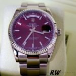 Rolex Day-Date 118239 Cherry Dial white gold 36mm Lady Replica Watch - Image 2