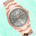 Rolex Day-Date 118205 Rose Gold Grey Dial 36mm Unisex Replica Watch - Image 3