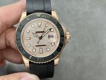 Rolex Yacht-Master II 126655 Diamond Pave Dial Rose Gold 40mm Mens Replica Watch - Image 3