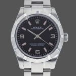 Rolex Oyster Perpetual 177210 Black Dial Pink Baton 31mm Lady Replica Watch