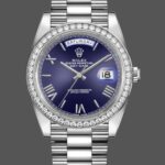 Rolex Day-Date 228349RBR Blue Roman Dial Diamond Bezel 40mm Mens Replica Watch