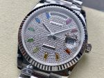 Rolex Day Date 36mm White Gold 128239 0016 Pave Rainbow Diamond Dial - Image 4