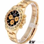Rolex Daytona 116508 Yellow Gold Black Dial 40MM Mens Replica Watch - Image 4