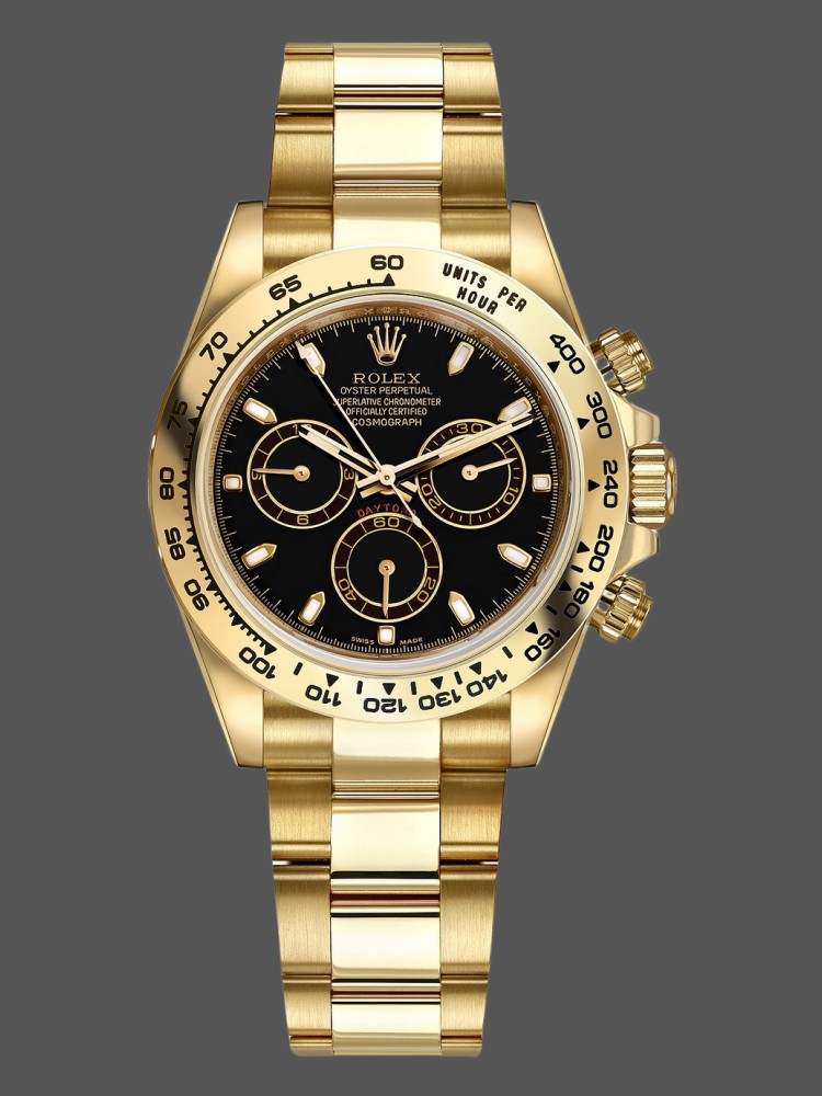 C732137A-8CAB-2ED6-26E2-99A5DD3F3B1D Rolex Daytona 116508 Yellow Gold Black Index Dial 40MM Mens Replica Watch - Image 1