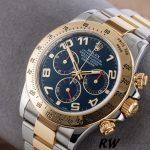 Rolex Daytona 116523 Steel Yellow Gold Blue Racing Dial 40mm Mens Replica Watch - Image 3