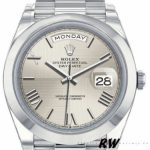 Rolex Day-Date 228206 Silver Roman Numeral Dial Platinum 40MM Mens Replica Watch - Image 2