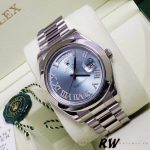 Rolex Day-Date 218206 Glacier Blue Diamond Roman Dial Platinum 41MM Mens Replica Watch - Image 3