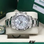 Rolex Cosmograph Daytona 116509 White Mother of Pearl Dial 40MM Mens Replica Watch - Image 5