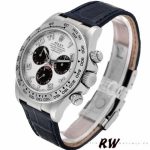 Rolex Daytona 116519 Panda Dial Blue Leather Strap 40mm Mens Replica Watch - Image 4