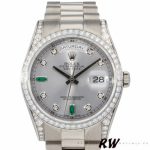 Rolex Day-Date 118389 White Gold Silver Dial 36MM Unisex Replica Watch - Image 2