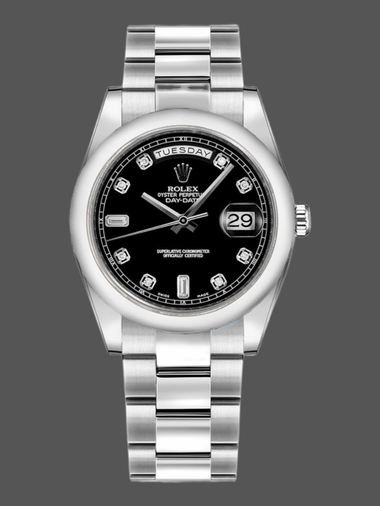 CAD7F0FF-D7D8-4A78-76C4-3B55221B1E83 Rolex Day-Date 118209 Black dial 36mm Unisex Replica Watch - Image 1