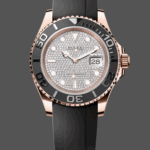 Rolex Yacht-Master II 126655 Diamond Pave Dial Rose Gold 40mm Mens Replica Watch
