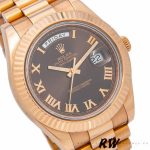 Rolex Day-Date 218235 Chocolate Brown Dial Rose Gold 41MM Mens Replica Watch - Image 3